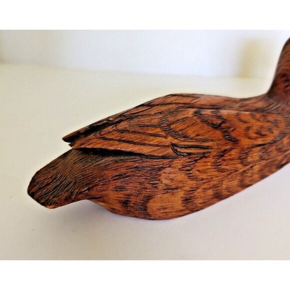 Vintage Hand Carved Wooden American Black Duck -1989 - Picture 7 of 11